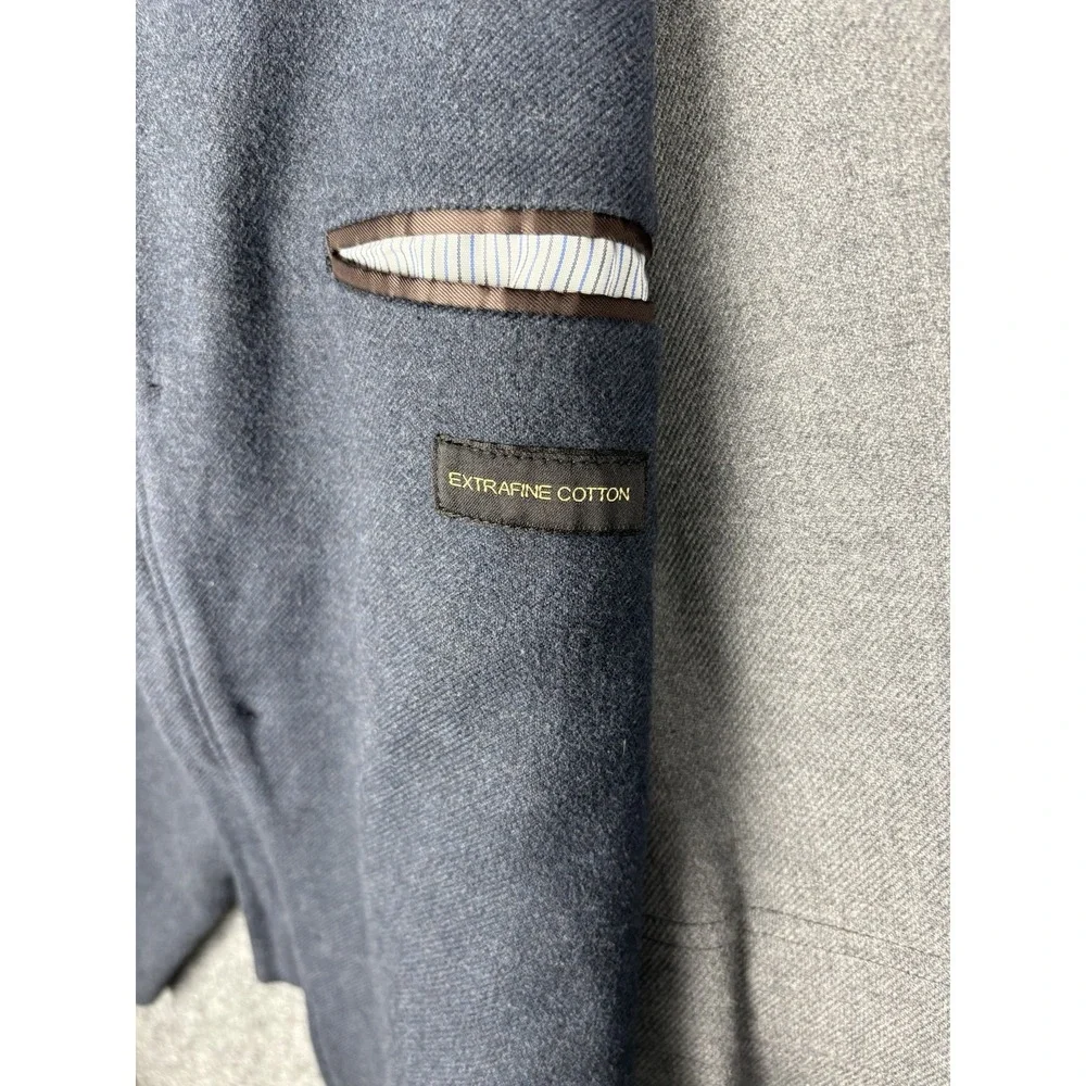 Massimo Dutti Mens 42 Blazer Blue Extra Fine Cotton Elbow Patch Bulgaria Jacket